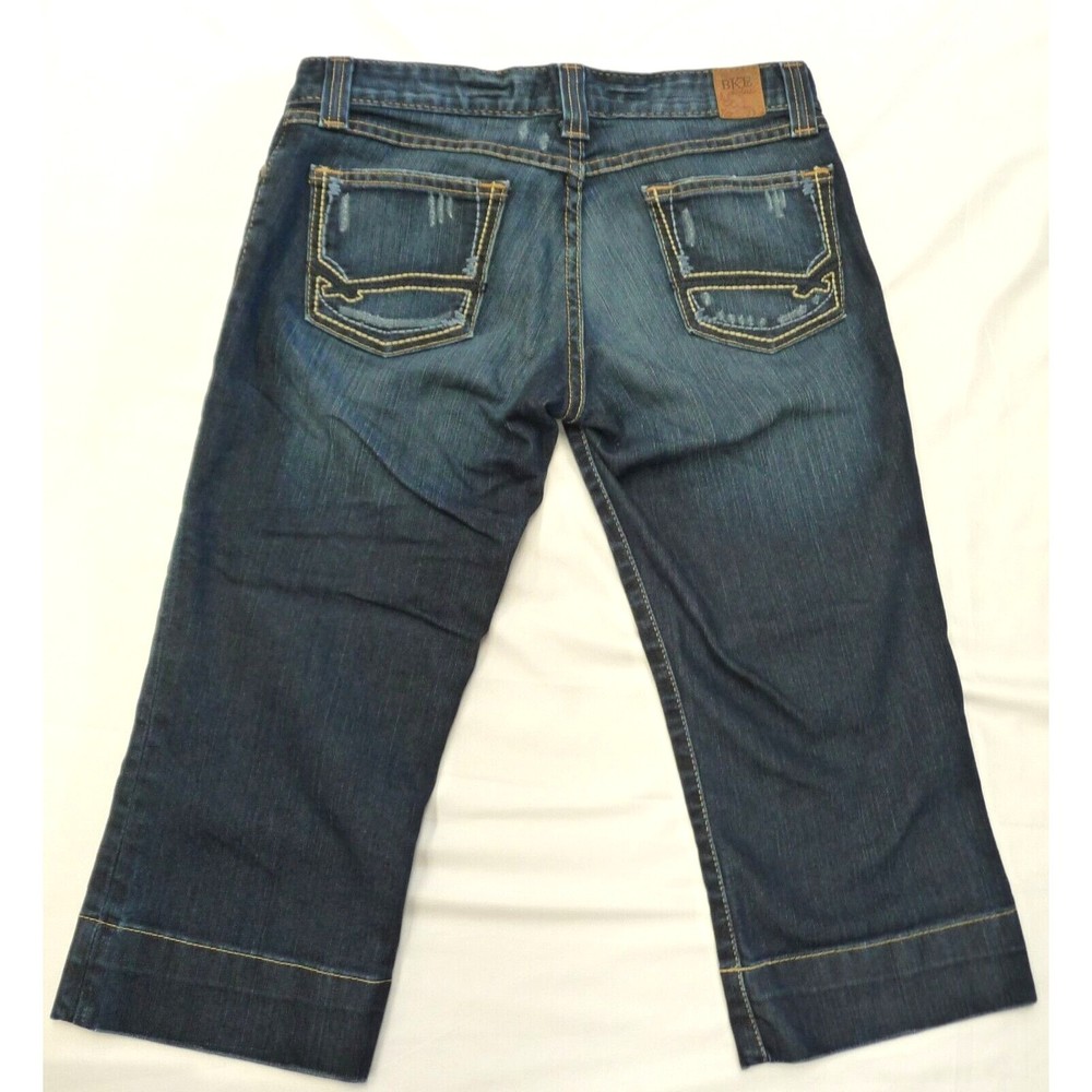 BKE Women's Star Stretch Denim Capri-Dark Wash-Size 28
